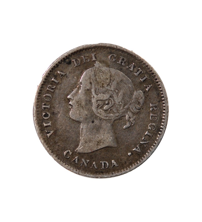 CANADA, VICTORIA - 5 CENTS ARGENT 1874