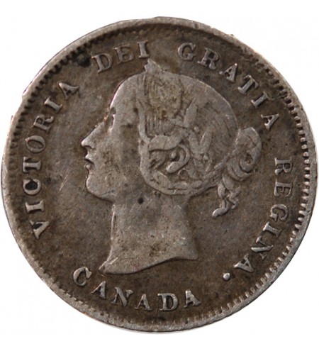 CANADA, VICTORIA - 5 CENTS ARGENT 1874
