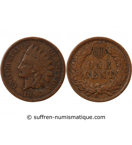 USA - 1 CENT "Indian Head" 1903 PHILADELPHIE