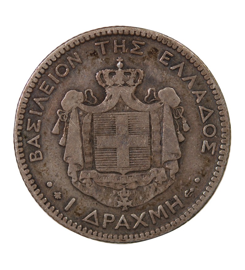GRÈCE, GEORGES Ier - 1 DRACHME ARGENT 1868 A PARIS