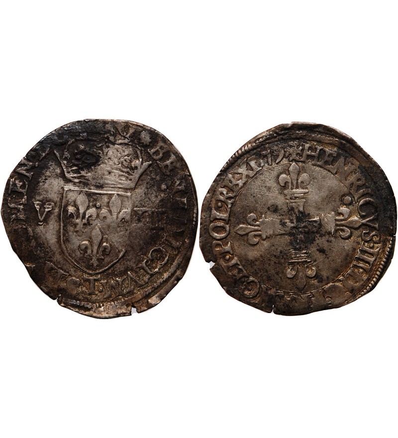 HENRI III - 1/8 ECU 1579 T NANTES
