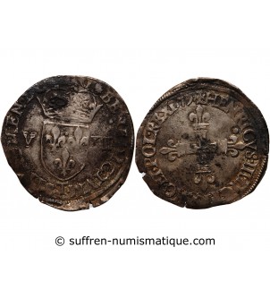 HENRI III - 1/8 ECU 1579 T NANTES