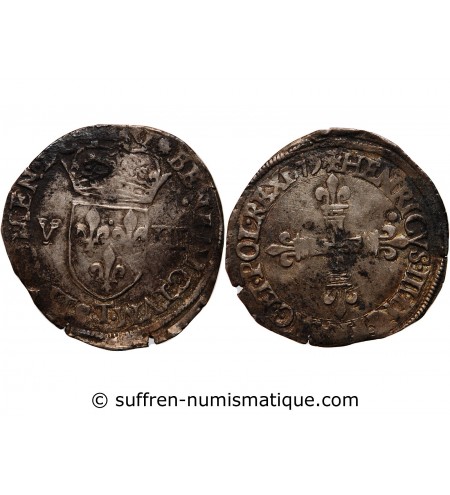 HENRI III - 1/8 ECU 1579 T NANTES