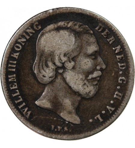 PAYS-BAS, WILLEM III - 1/2 GULDEN ARGENT 1858