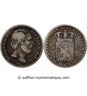 PAYS-BAS, WILLEM III - 1/2 GULDEN ARGENT 1858