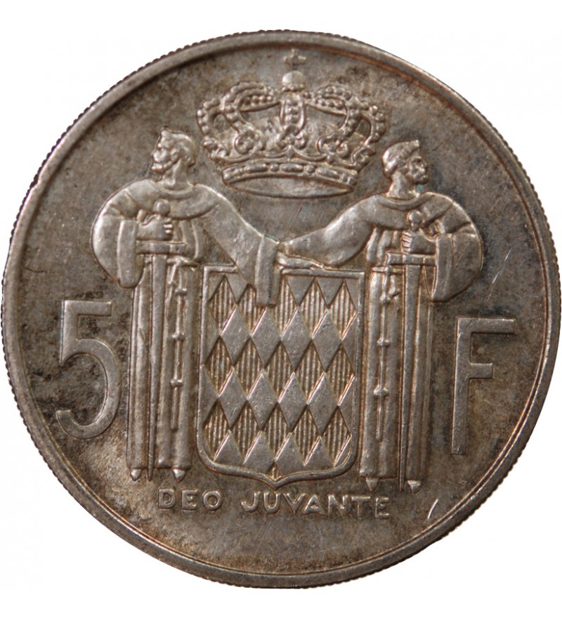 MONACO, RAINIER III - 5 FRANCS ARGENT 1960