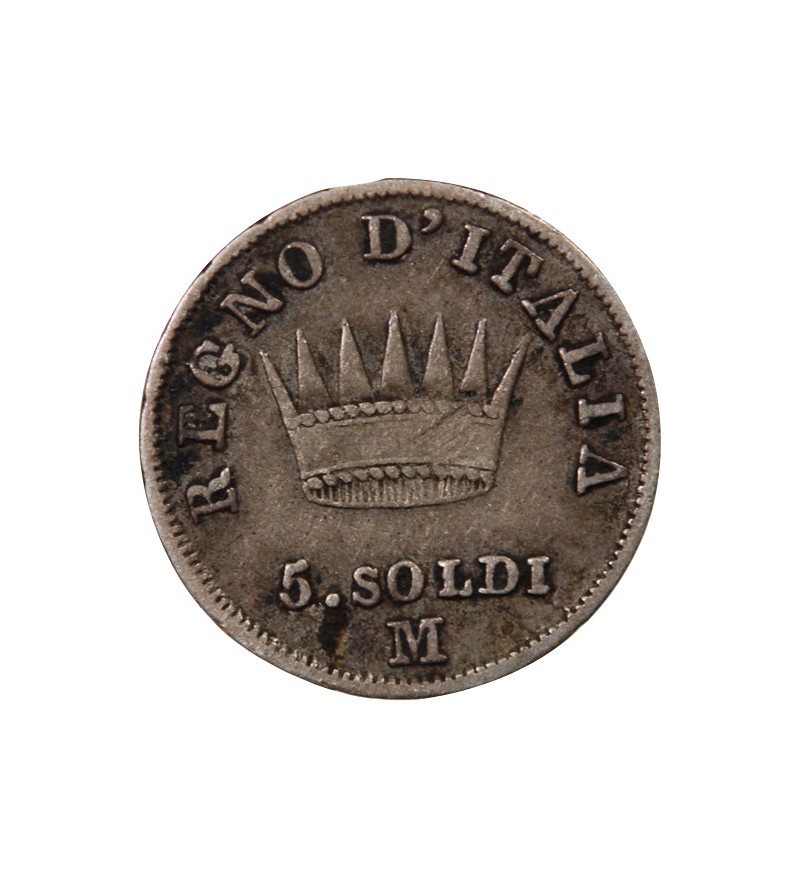 ITALIE, NAPOLEON 1er - 5 SOLDI 1810 M MILAN