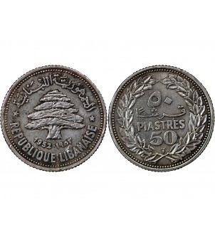 LIBAN - 50 PIASTRES ARGENT 1952 2