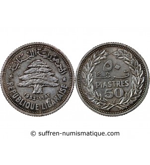 LIBAN - 50 PIASTRES ARGENT 1952