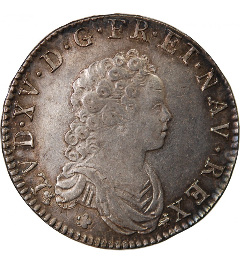 LOUIS XV - 1/2 ECU ARGENT VERTUGADIN 1716 9 RENNES