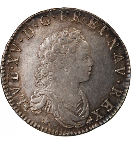 LOUIS XV - 1/2 ECU ARGENT VERTUGADIN 1716 9 RENNES