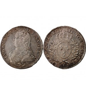 LOUIS XV - 1/2 ECU AUX BRANCHES D'OLIVIER 1727 Y BOURGES 2