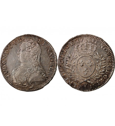 LOUIS XV - 1/2 ECU AUX BRANCHES D'OLIVIER 1727 Y BOURGES