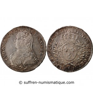 LOUIS XV - 1/2 ECU AUX BRANCHES D'OLIVIER 1727 Y BOURGES