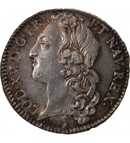 LOUIS XV﻿ - 1/2 ECU AU BANDEAU 1763 H LA ROCHELLE