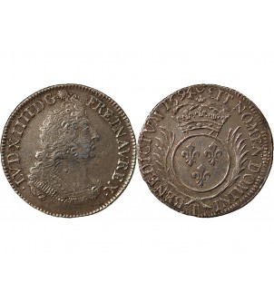 LOUIS XIV﻿ - 1/4 ECU ARGENT AUX PALMES 1694 T NANTES - Réformation 2