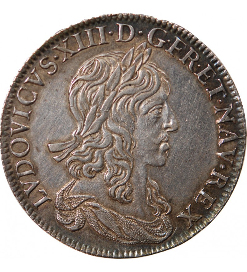 LOUIS XIII - 1/2 ECU ARGENT 1642 A PARIS .rose. - 1er Poinçon de Warin