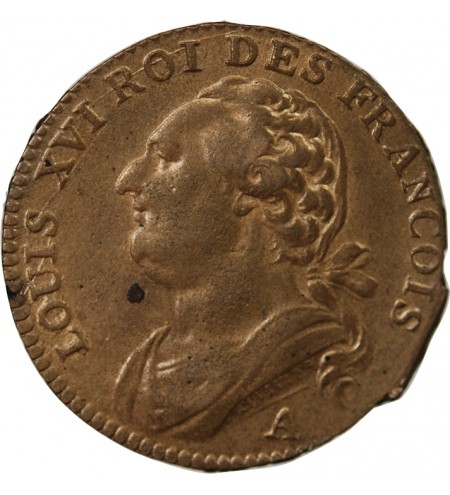 LOUIS XVI, CONSTITUTION - 12 DENIERS 1791 A PARIS