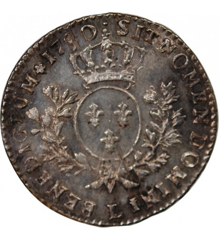 LOUIS XVI - 1/5 ECU AUX BRANCHES D'OLIVIER 1790 L BAYONNE