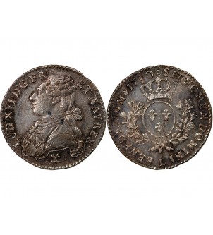 LOUIS XVI - 1/5 ECU AUX BRANCHES D'OLIVIER 1790 L BAYONNE 2