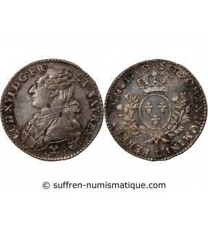 LOUIS XVI - 1/5 ECU AUX BRANCHES D'OLIVIER 1790 L BAYONNE