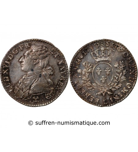 LOUIS XVI - 1/5 ECU AUX BRANCHES D'OLIVIER 1790 L BAYONNE