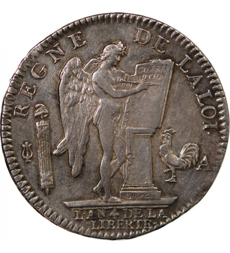 LOUIS XVI - ÉCU ARGENT AUX BRANCHES D'OLIVIER 1791 A PARIS