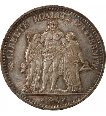 HERCULE - 5 FRANCS ARGENT 1849 K BORDEAUX