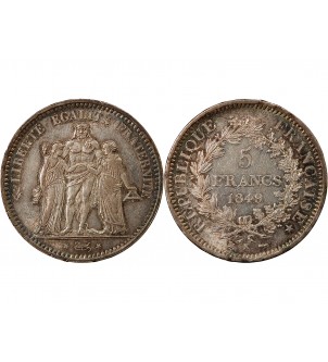 HERCULE - 5 FRANCS ARGENT 1849 K BORDEAUX 2