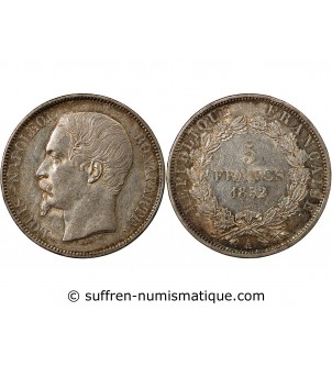 LOUIS-NAPOLEON BONAPARTE - 5 FRANCS 1852 A PARIS