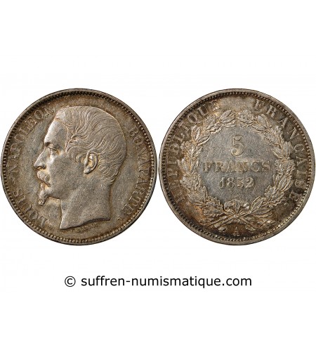 LOUIS-NAPOLEON BONAPARTE - 5 FRANCS 1852 A PARIS
