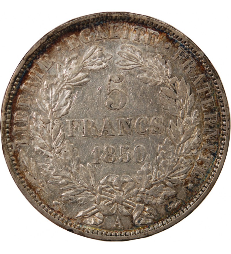 CÉRÈS - 5 FRANCS ARGENT 1850 A PARIS
