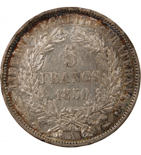 CÉRÈS - 5 FRANCS ARGENT 1850 A PARIS