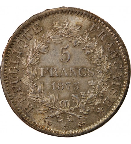 HERCULE - 5 FRANCS ARGENT 1873 A PARIS﻿