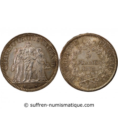 HERCULE - 5 FRANCS ARGENT 1873 A PARIS﻿