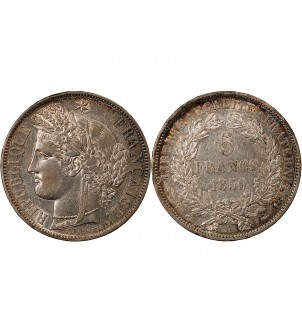 CÉRÈS - 5 FRANCS ARGENT 1850 A PARIS 2