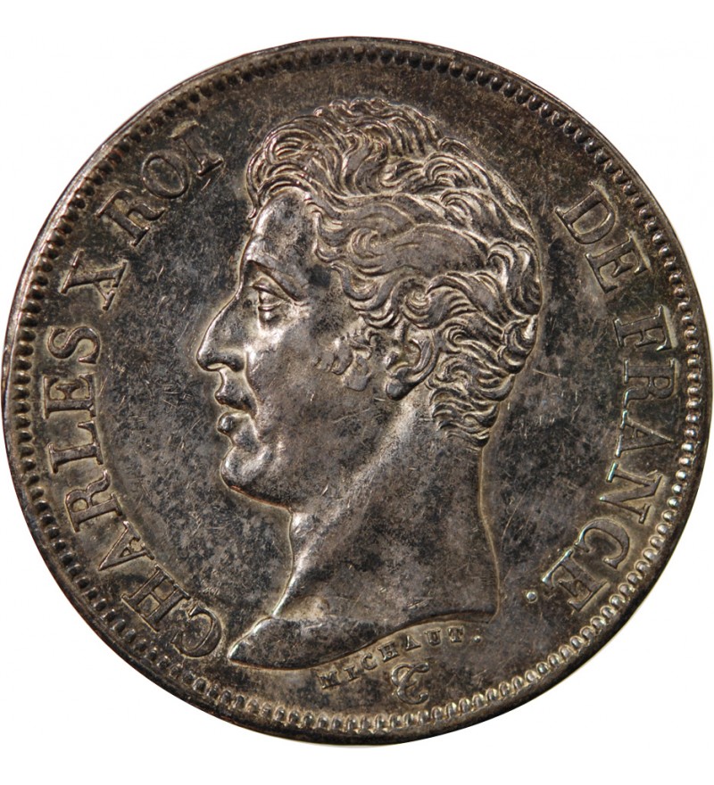CHARLES X - 5 FRANCS ARGENT 1826 H LA ROCHELLE