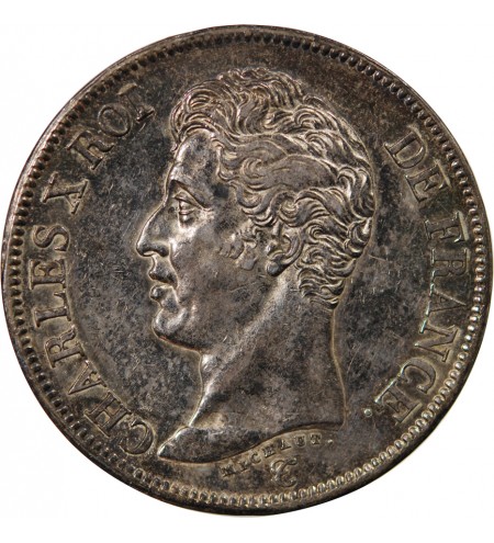 CHARLES X - 5 FRANCS ARGENT 1826 H LA ROCHELLE