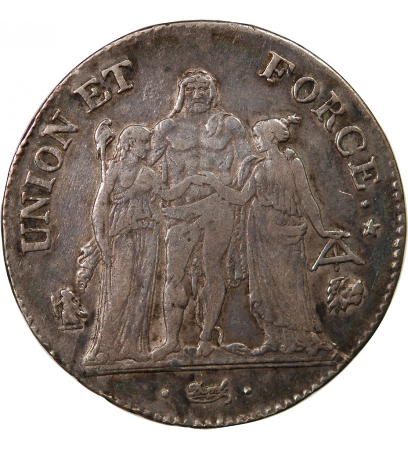 UNION et FORCE, DIRECTOIRE - 5 FRANCS AN 9 L BAYONNE