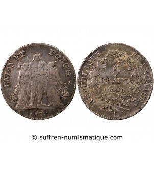 UNION et FORCE, DIRECTOIRE - 5 FRANCS AN 9 L BAYONNE