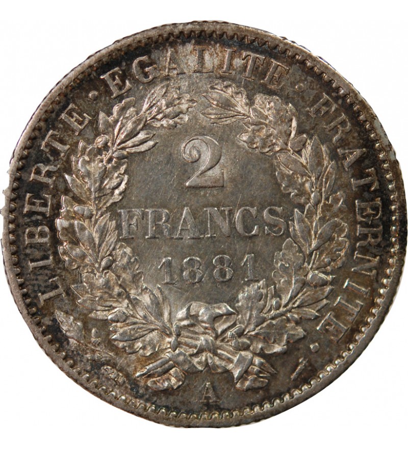 CERES ﻿- 2 FRANCS ARGENT 1881 A PARIS