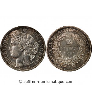CERES ﻿- 2 FRANCS ARGENT 1881 A PARIS
