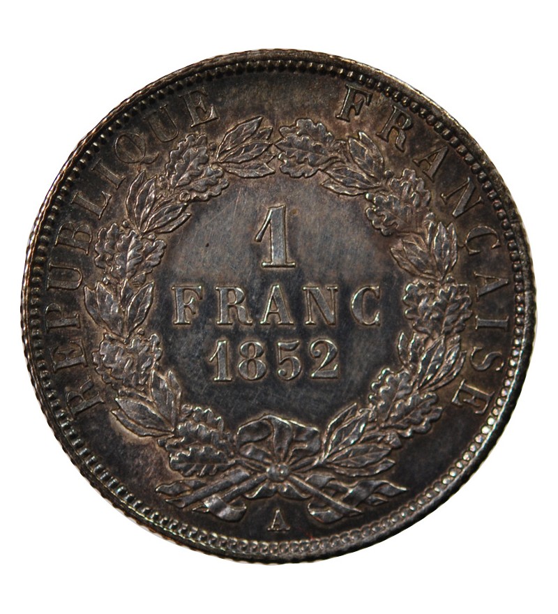 LOUIS-NAPOLEON BONAPARTE - 1 FRANC ARGENT 1852 A PARIS