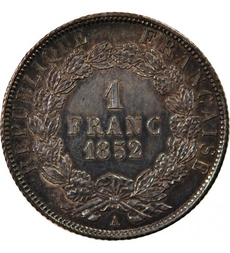 LOUIS-NAPOLEON BONAPARTE - 1 FRANC ARGENT 1852 A PARIS