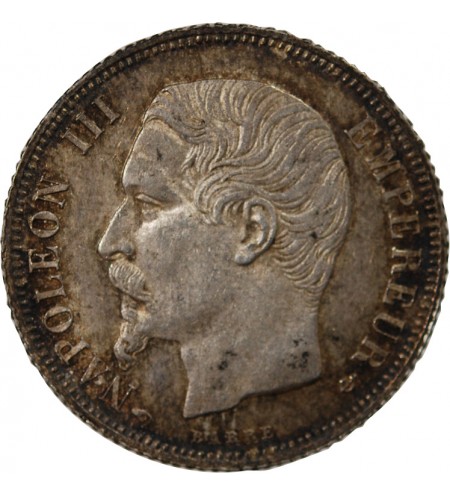 NAPOLEON III, TÊTE NUE - 1 FRANC ARGENT 1858 A PARIS