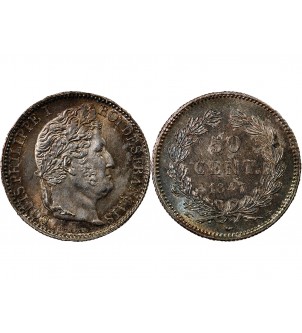 LOUIS PHILIPPE﻿ - 50 CENTIMES ARGENT 1847 A PARIS 2