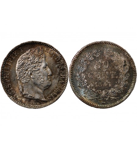 LOUIS PHILIPPE﻿ - 50 CENTIMES ARGENT 1847 A PARIS