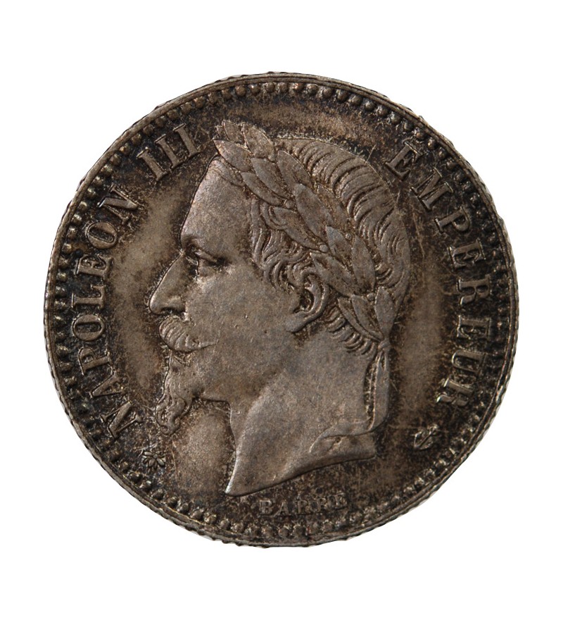 NAPOLEON III, TÊTE LAURÉE - 50 CENTIMES ARGENT 1867 A PARIS