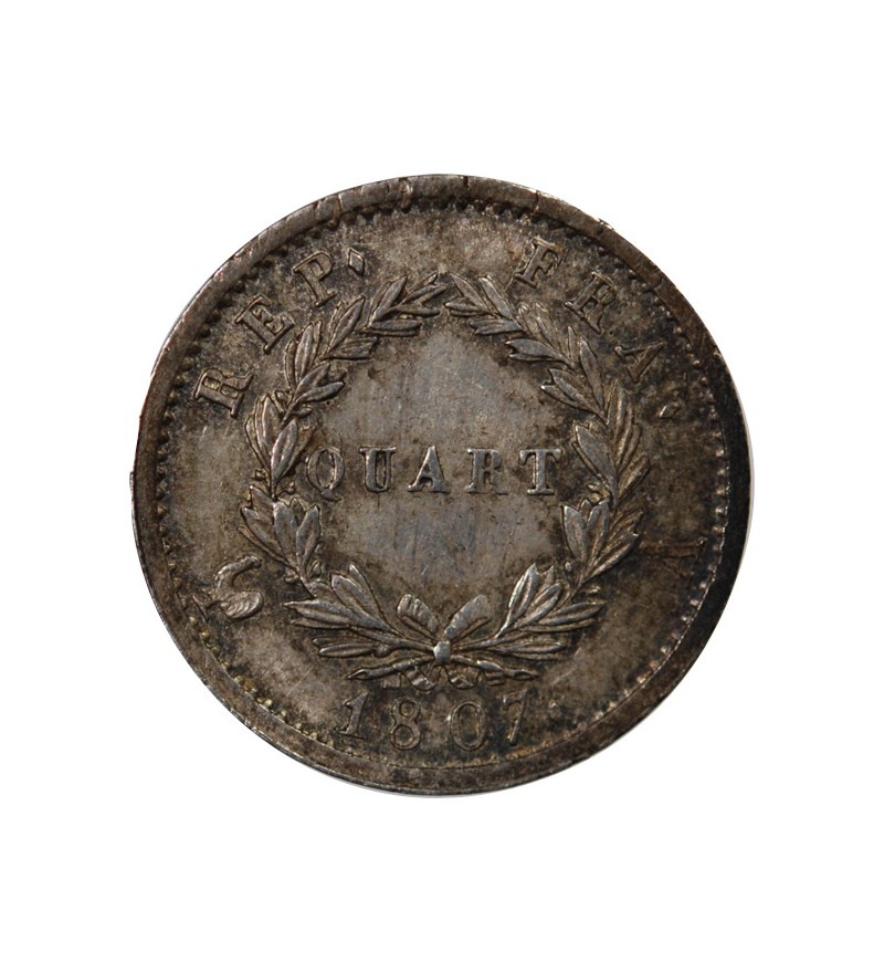NAPOLEON Ier - 1/4 FRANC ARGENT 1807 A PARIS