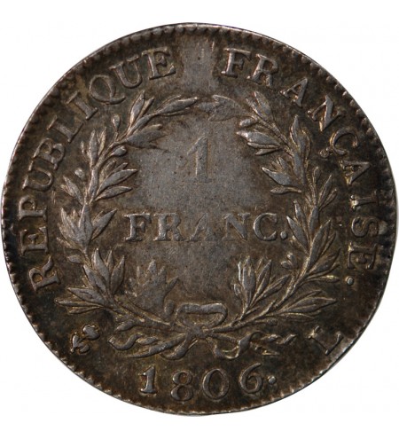 NAPOLEON Ier - 1 FRANC ARGENT 1806 L BAYONNE